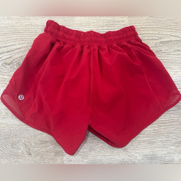 lululemon athletica Pants - Lululemon Hotty Hot High Rise Shorts 2 Tall 3.5” Red Running
